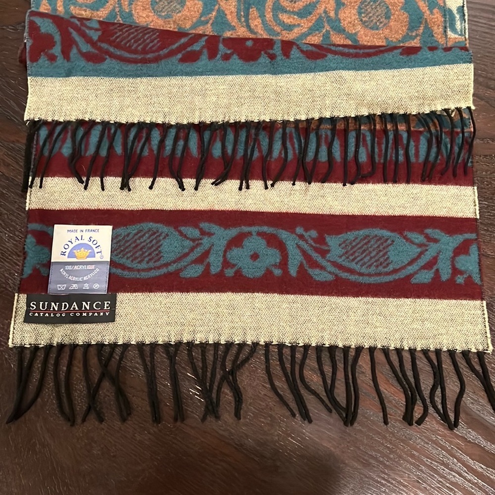 Beautiful! ‘Sundance Catalog’ Royal Soft Scarf With Tassels!